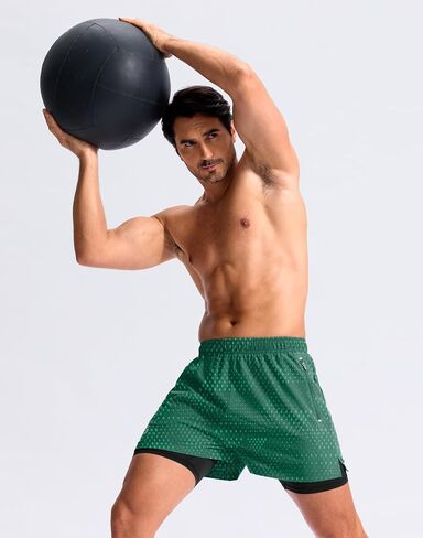 G Gradual Men's Running Gym Shorts with Compression Liner 5"/ 7"/ 9" Quick Dry Workout Athletic Shorts for Men Zipper Pockets in Kuwait