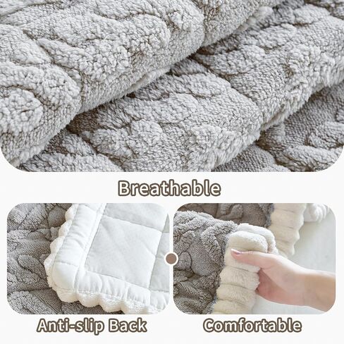 Fuzzy Couch Covers for Dogs, Non Slip Thick Dog Couch Cover Protector, Plush Pet Couch Covers for Sofa Washable, Soft Sofa Cushion Slipcovers Pet Friendly(1PC, Light Grey, 27.6"x70.9") in Saudi Arabia