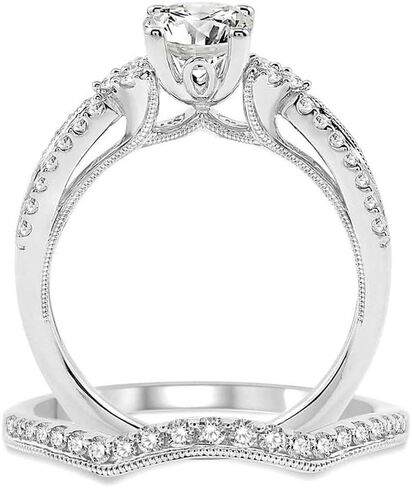 1.5 Carat Princess Cut Bridal Set Moissanite Engagement Rings for Women Platinum Plated Silver Princess moissanite rings in Saudi Arabia