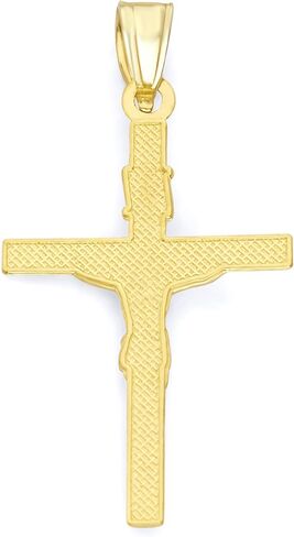 Solid 14k Gold INRI Crucifix Pendant - Religious Faith Cross Jewelry in Kuwait