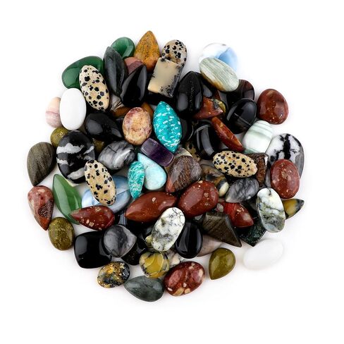 CRYSTALIS (10pcs) Wholesale Bulk Mix Semi-Precious Cabochons Gemstones, Jewelry Making Supply, Wire Wrapping, Natural Loose Crystals, DIY, Gem Collectibles, Home Decor, Art, Crafts, Healing Gift Pack in Kuwait