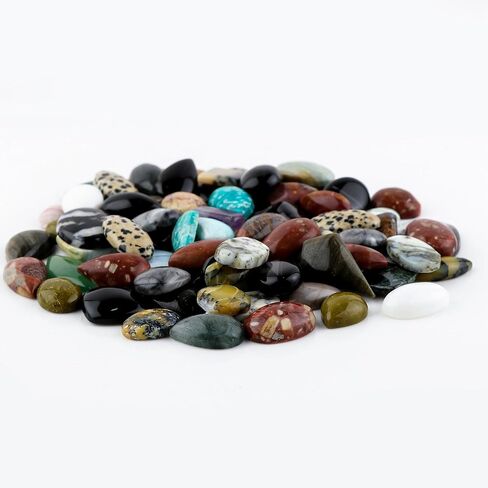 CRYSTALIS (10pcs) Wholesale Bulk Mix Semi-Precious Cabochons Gemstones, Jewelry Making Supply, Wire Wrapping, Natural Loose Crystals, DIY, Gem Collectibles, Home Decor, Art, Crafts, Healing Gift Pack in Kuwait