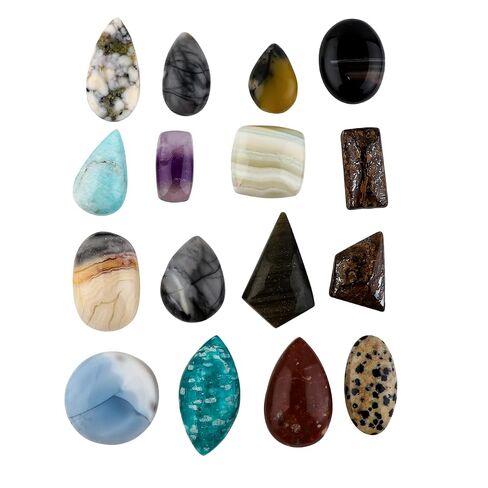 CRYSTALIS (10pcs) Wholesale Bulk Mix Semi-Precious Cabochons Gemstones, Jewelry Making Supply, Wire Wrapping, Natural Loose Crystals, DIY, Gem Collectibles, Home Decor, Art, Crafts, Healing Gift Pack in Kuwait