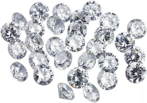 20 قطعة من ألماس Lab Grown Diamond قطع دائري 2X2 مم - لون D معتمد، وضوح VVS1، مثالية لإنشاء المجوهرات in Kuwait
