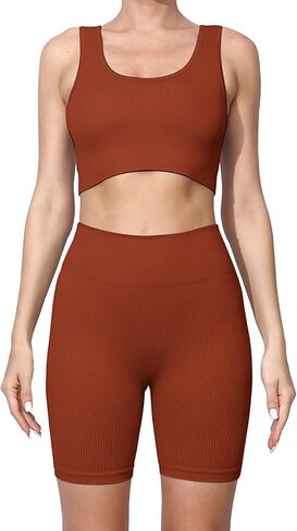 Women 2 Piece Workout Sets Sports Bra Seamless Leggings Sets Gym Outfits Work Out Clothes in Saudi Arabia
