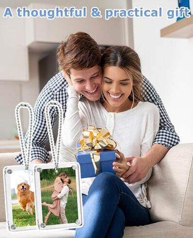4pcs Car Hanging Photo Holder with Magnetic Frame for Rear View Mirror – Personalized Acrylic Picture Display Car Accessories in Saudi Arabia