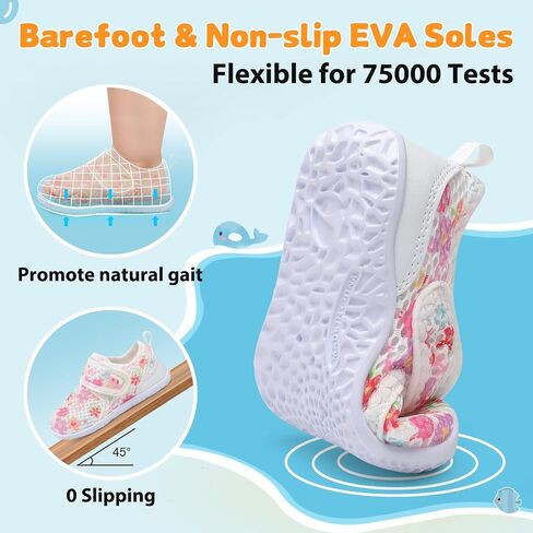 JOINFREE Baby Water Shoes Toddler Boys Girls Sandals Lightweight Beach Swim | Breathable Kids Barefoot Quick-Dry Pool Auqa Socks Infant First Walking Non-slip Machine Washable Adjustable Hook and Loop in Saudi Arabia