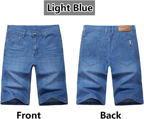Plus Size Jeans Shorts for Men 50-56 Stretchy Lightweight Summer Straight Leg Denim Shorts in Saudi Arabia