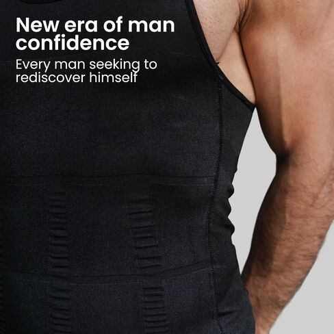 SHAPERLUV Mens Compression Shirt Tank Top 2.0 Sleeveless Body Shaper - Compression Shirts for Men Shapewear Undershirt in Kuwait