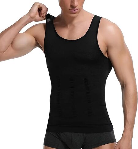 SHAPERLUV Mens Compression Shirt Tank Top 2.0 Sleeveless Body Shaper - Compression Shirts for Men Shapewear Undershirt in Kuwait