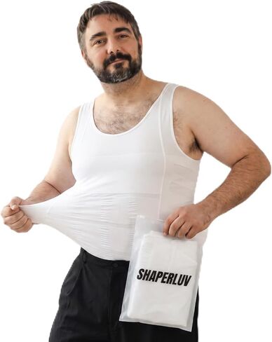 SHAPERLUV Mens Compression Shirt Tank Top 2.0 Sleeveless Body Shaper - Compression Shirts for Men Shapewear Undershirt in Kuwait