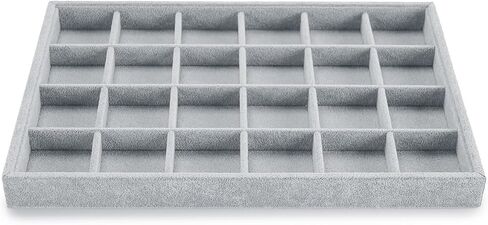 12 Grids Velvet Jewelry Tray Bracelet Trays Bangle Holder for Bracelet Bangle Earring Ring Display Storage (Gray) in Kuwait
