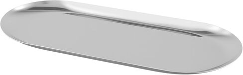 8 Pack 12 x 5 Inch Oval Stainless Steel Decorative Tray, Silver, Metal Serving Jewelry Tray for Bathroom Makeup in Kuwait