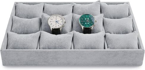 12 Grids Velvet Jewelry Tray Bracelet Trays Bangle Holder for Bracelet Bangle Earring Ring Display Storage (Gray) in Kuwait