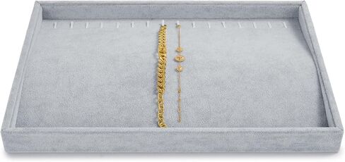 12 Grids Velvet Jewelry Tray Bracelet Trays Bangle Holder for Bracelet Bangle Earring Ring Display Storage (Gray) in Kuwait