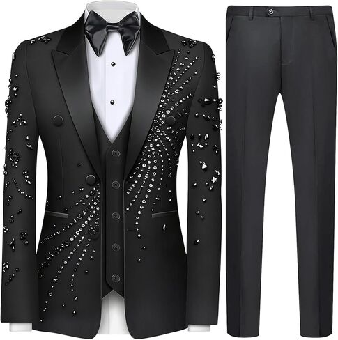 Men's Slim Fit Suit Blazer Business Wedding Party 2-Piece Jacket & Pant Suit in Saudi Arabia