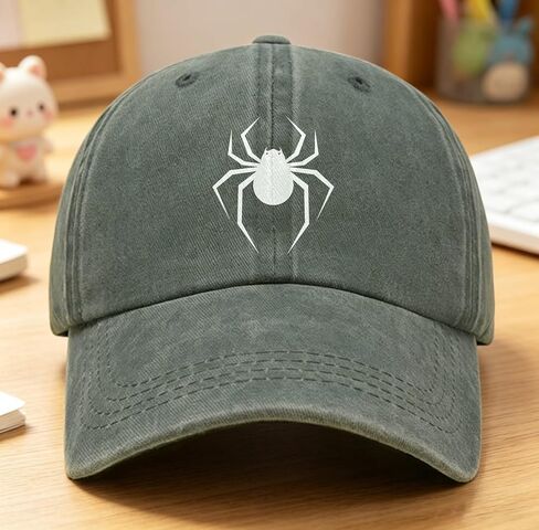 Negi Spider Printed Kids Hat Adjustable Baseball Cap for Teen Boys and Girls Distressed Washed Cotton Cowboy Hats in Saudi Arabia