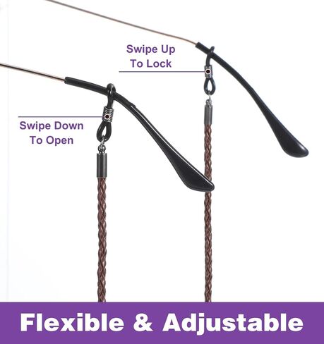 Eye Glasses Holders Around Neck, 6 Pcs Glasses Strap For Men Women 3 Suede style +3 Braided Twist Holders Around Neck, Dark Colors Glass Chain for Reading, Driving, Outdoor Activities, Dark Colors in Saudi Arabia