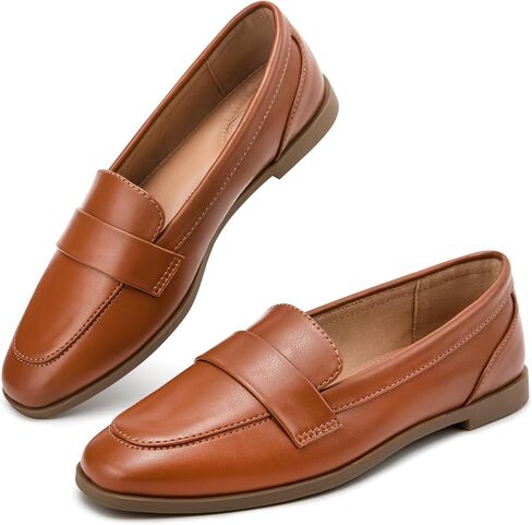Loafers for Women Slip On, Business Casual Shoes for Women Comfortable & Classic, Suede/PU Leather Work Flats for Walking, Driving, Dressy in Saudi Arabia