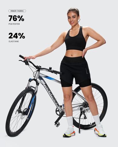 Sportneer Women Padded Bike Shorts - Comfort-First 4D Padded Cycling Shorts, High Waist Anti-Chafing Design, Breathable for Long Distance Road & Trail Black in Kuwait