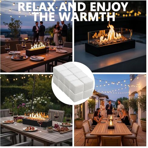 96 Pcs Ceramic Wool Wick Cubes 0.8" Bioethanol Cores Extend Burning Time | Ceramic wool replacement wick fits ROZATO, EDELFELD, Roundfire, Colsen & Flammtal indoor & outdoor table fire pits in Saudi Arabia