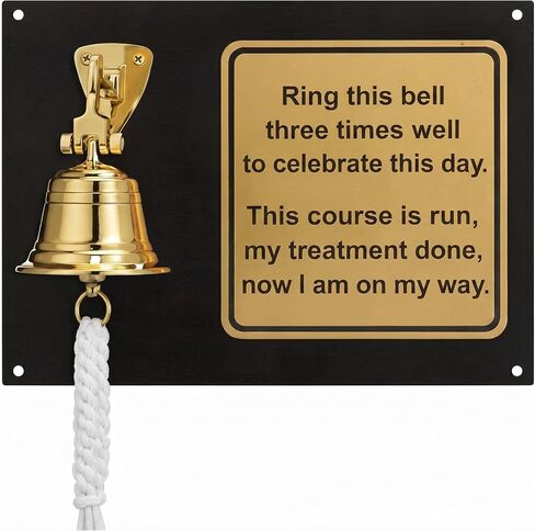 Novabright Solid Brass Wall Mounted Hanging Cancer Bell The Day I Rang The Bell Ornament End of Chemo Last Day of Chemo Treatment Survivor Recovery Wall Decor for Cancer Rehab Center Hospital Office in Saudi Arabia