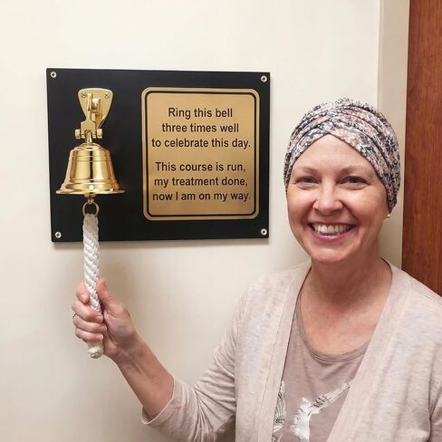 Novabright Solid Brass Wall Mounted Hanging Cancer Bell The Day I Rang The Bell Ornament End of Chemo Last Day of Chemo Treatment Survivor Recovery Wall Decor for Cancer Rehab Center Hospital Office in Saudi Arabia