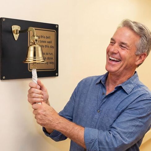 Novabright Solid Brass Wall Mounted Hanging Cancer Bell The Day I Rang The Bell Ornament End of Chemo Last Day of Chemo Treatment Survivor Recovery Wall Decor for Cancer Rehab Center Hospital Office in Saudi Arabia