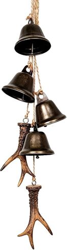 Antler Witch Bells for Door Knob Protection - Pagan Wiccan Decor Dual-Use Waist Hanging & Boho Home Decor for Positive Energy in Kuwait