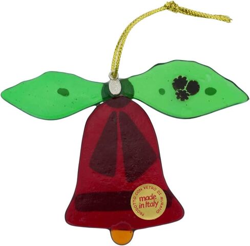 Glass Of Venice Murano Glass Bell Christmas Ornament - Red in Kuwait