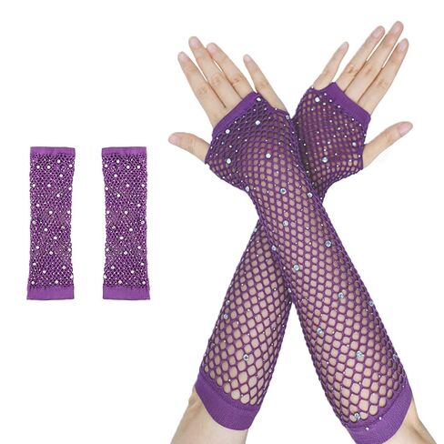 22 Inch Blonde Pop Star Wig with Bangs Costume Set - Y2K Country Singer Cosplay Outfit with Purple Rhinestone Fishnet Gloves & Fake Microphone - 2000s Icon Double Life Party Accessories for Women in Saudi Arabia