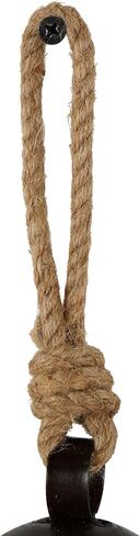 Deco 79 Metal Indoor Outdoor Decorative Cow Bells Tibetan Inspired Meditation Bell with Jute Hanging Rope, Set of 3 Cow Bell 5", 5", 4" H, Black in Kuwait