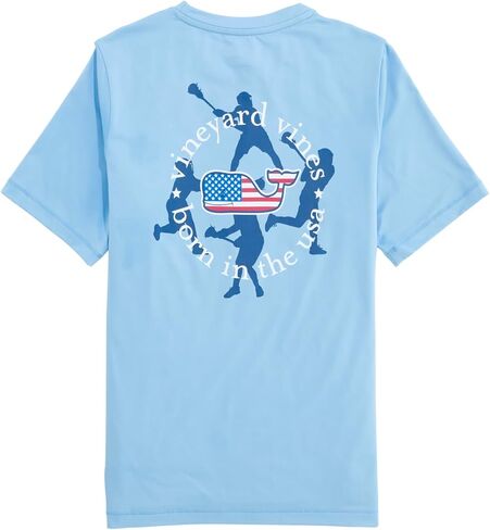 Vineyard Vines Boys' Boys' Lacrosse USA Cirlce Short-Sleeve Harbor Performance Tee in Kuwait