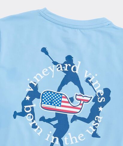 Vineyard Vines Boys' Boys' Lacrosse USA Cirlce Short-Sleeve Harbor Performance Tee in Kuwait