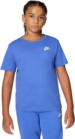 Nike Unisex Big Kids' Sportswear Embroidered NSW Club T-Shirt - Boys and Girls in Kuwait