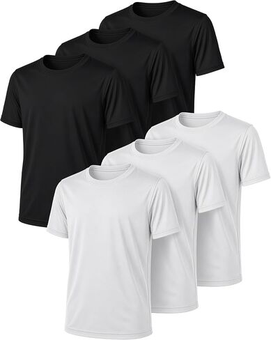 PURE CHAMP Boys Athletic Shirts 6 Pack Dry Fit Short Sleeve Boys Tshirts Basketball Baseball Soccer Tee Kids Youth & Teens in Saudi Arabia