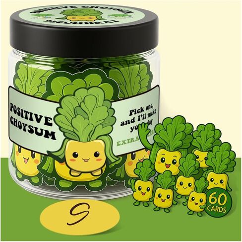 Emotional Support Pickle, 60 Positive Pickle Jar Affirmation Cards, Positive Pickle, Emotional Support Gift, Inspirational Gifts for Women, Women Men Valentines Day Gift Handmade in Saudi Arabia