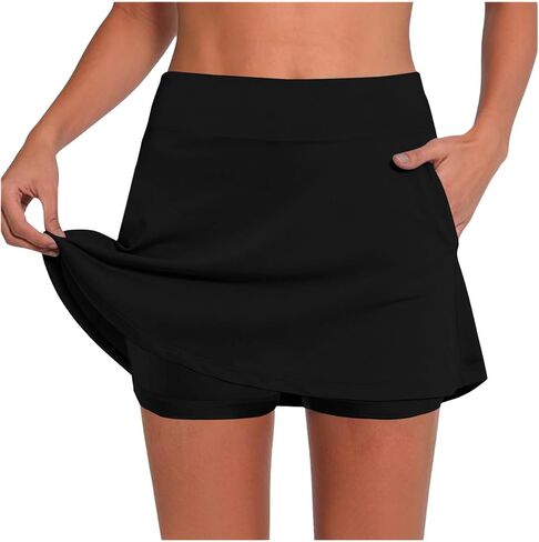 Skorts for Women High Waisted Athletic Skort Built in Shorts Casual Summer Stretch Golf Tennis Skirts with Pockets in Saudi Arabia