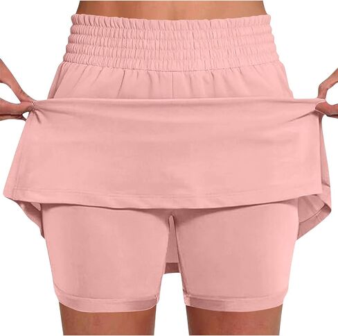 Skorts for Women High Waisted Athletic Skort Built in Shorts Casual Summer Stretch Golf Tennis Skirts with Pockets in Saudi Arabia