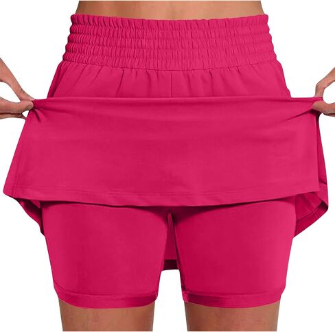 Skorts for Women High Waisted Athletic Skort Built in Shorts Casual Summer Stretch Golf Tennis Skirts with Pockets in Saudi Arabia