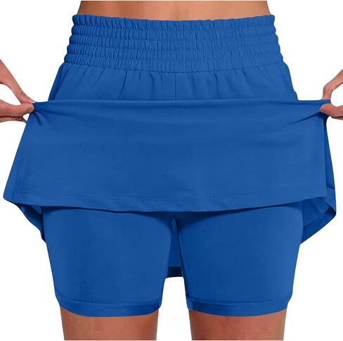 Skorts for Women High Waisted Athletic Skort Built in Shorts Casual Summer Stretch Golf Tennis Skirts with Pockets in Saudi Arabia