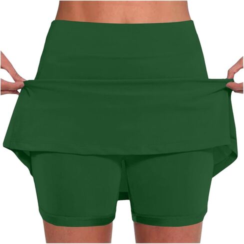Skorts for Women High Waisted Athletic Skort Built in Shorts Casual Summer Stretch Golf Tennis Skirts with Pockets in Saudi Arabia