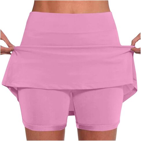 Skorts for Women High Waisted Athletic Skort Built in Shorts Casual Summer Stretch Golf Tennis Skirts with Pockets in Saudi Arabia