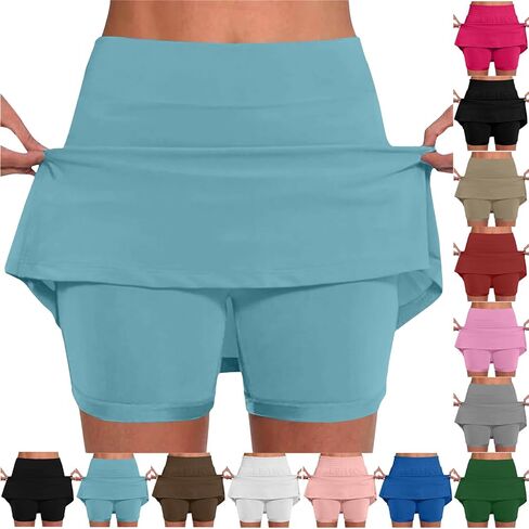 Skorts for Women High Waisted Athletic Skort Built in Shorts Casual Summer Stretch Golf Tennis Skirts with Pockets in Saudi Arabia