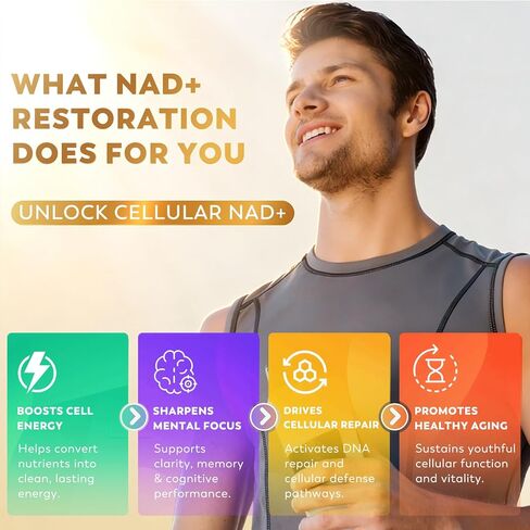 مكمل سائل NAD+ 1500 مجم - NAD نيكوتيناميد ريبوسيد وريسفيراترول مع PQQ CoQ10، NAD Plus يساعد على دعم الامتصاص - يعزز الطاقة الخلوية والحيوية العامة للنساء والرجال (30 عبوة) in Kuwait