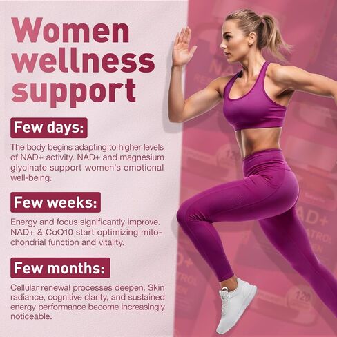 Totaria NAD+ Supplement for Women - NAD Trans-Resveratrol Supplement with Magnesium,CoQ10,PQQ, Ashwagandha,Collagen Peptide - NMN & NMNH Alternative - Cellular Renewal & Energy - 120 Capsules in Kuwait