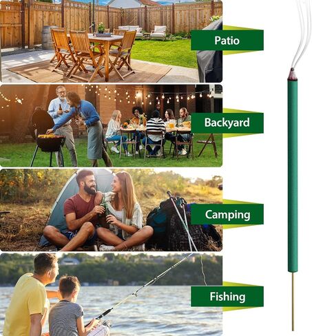 KICKOUTOR Mosquito Repellent Incense Sticks with Natural Citronella Oil, 24 Count DEET-Free Outdoor Protection for Patios, Backyard Gatherings & Camping, Up to 2.5-Hour Against Gnats & No-See-Ums in Saudi Arabia