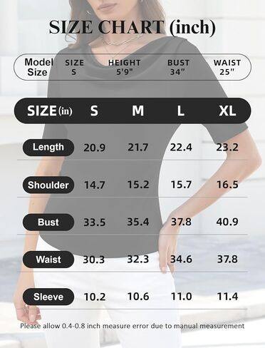 Cowl Neck Elbow Length Tee Shirts Dressy Business Casual Tops Fitted Half Sleeve Spring Blouses for Women 2026 Trendy in Kuwait