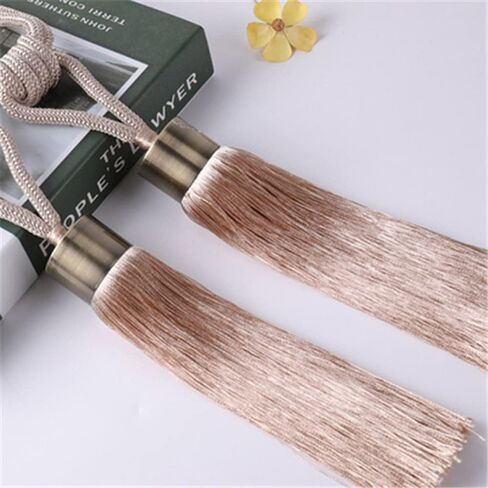 2Pcs/Pair Curtain Tassel Tie Back Strap Buckle, Hanging Belt Ball Ropes Hook Hanger Curtain Accessories,Light Blue Curtain Decoration,Orange in Saudi Arabia