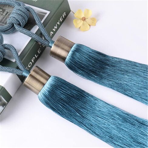 2Pcs/Pair Curtain Tassel Tie Back Strap Buckle, Hanging Belt Ball Ropes Hook Hanger Curtain Accessories,Light Blue Curtain Decoration,Orange in Saudi Arabia